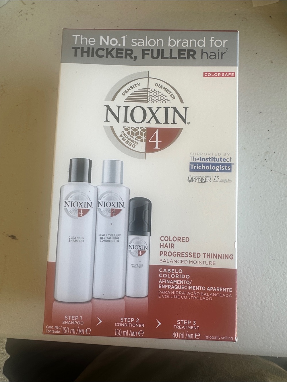 Nioxin System 4 Kit for Colored Hair - White & Red